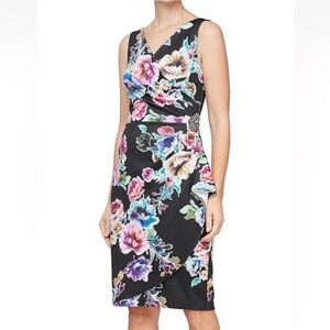Alex Evenings Black Floral Midi Dress
